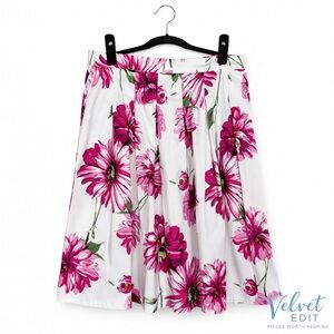 ROZ & ALI Pink Floral Pleated A-Line Skirt | Size 8